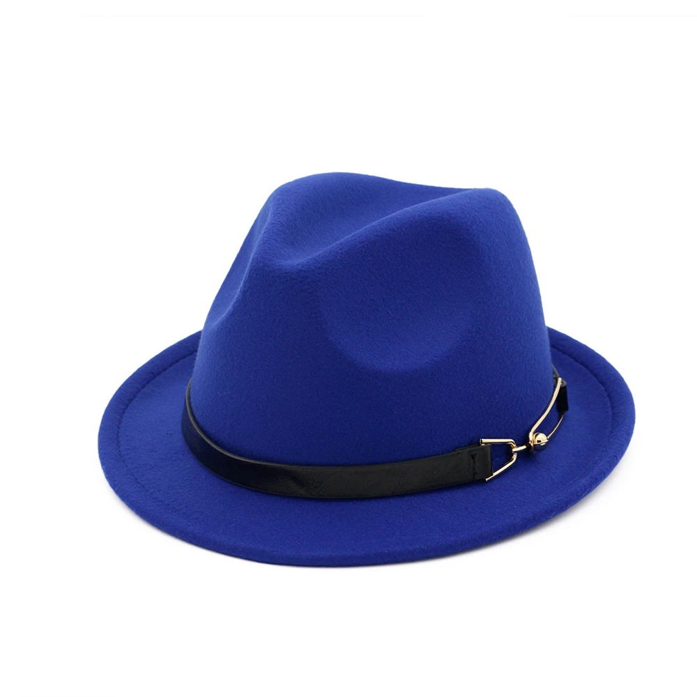 Women Men Fedora Hat With Leather Belt Elegant Lady Party Hat Panama Hat