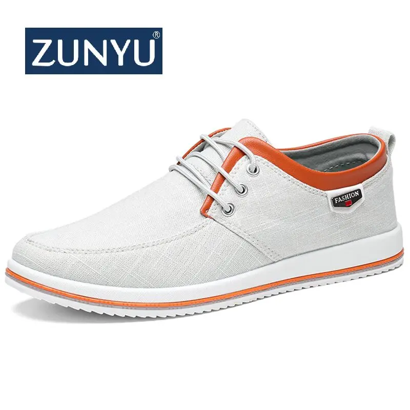 ZUNYU New Arrival Spring Summer Comfortable Casual Shoes Mens Canvas For Men Lace-Up Brand Fashion Flat Loafers Shoe | Обувь
