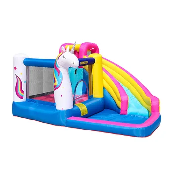 Best Unicorn Inflatable Bounce House Bouncer Castle Water Slide With Pool And CE UL Blower