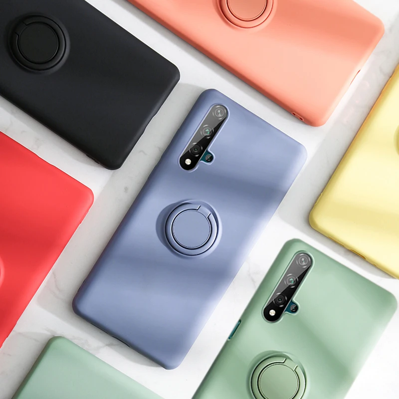Роскошный мягкий силиконовый чехол для Huawei Honor 20 Pro P20 металлический кольцевой
