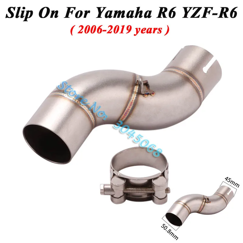 2006-2019 51mm Слипоны для Yamaha R6 1998-2005 YZF-R6 2006- мотоцикл Выхлопная Модифицированная Соединительная средняя Соединительная труба 51 мм 60 мм - Цвет: 2006-2019 51mm