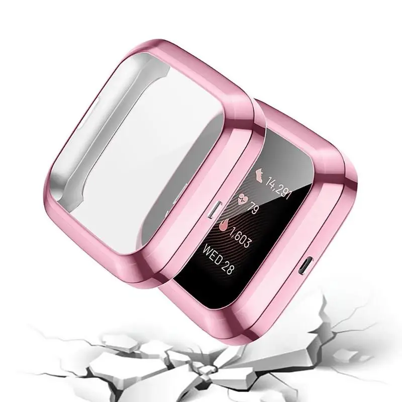 Новинка, 10 цветов, мягкий ТПУ чехол для Fitbit Versa, 2 ремешка, водонепроницаемый корпус для часов, Защита экрана для Fitbit Versa 2, Смарт-часы