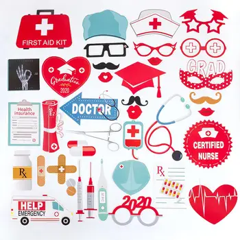 

Graduation 2020 38pcs Doctor Nurse Graduation Party Photo Booth Props for 2020 Graduation Party Supplies