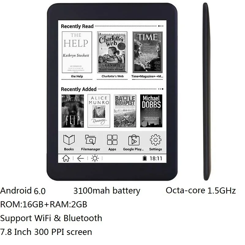 16GB E book 7.8 inch touch HD screen E-book reader