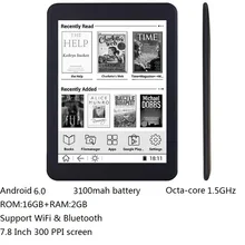 16GB E livro 7.8 polegada tela de toque HD Octa-core android Wi-fi Ereader E-book reader Bluetooth de áudio E -tinta 3100mah bateria + fone de ouvido