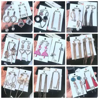 

30 Pairs/lot top quality fashion women earring lot wholesale luxury zircon women wedding earring jewelry lot 201030-62