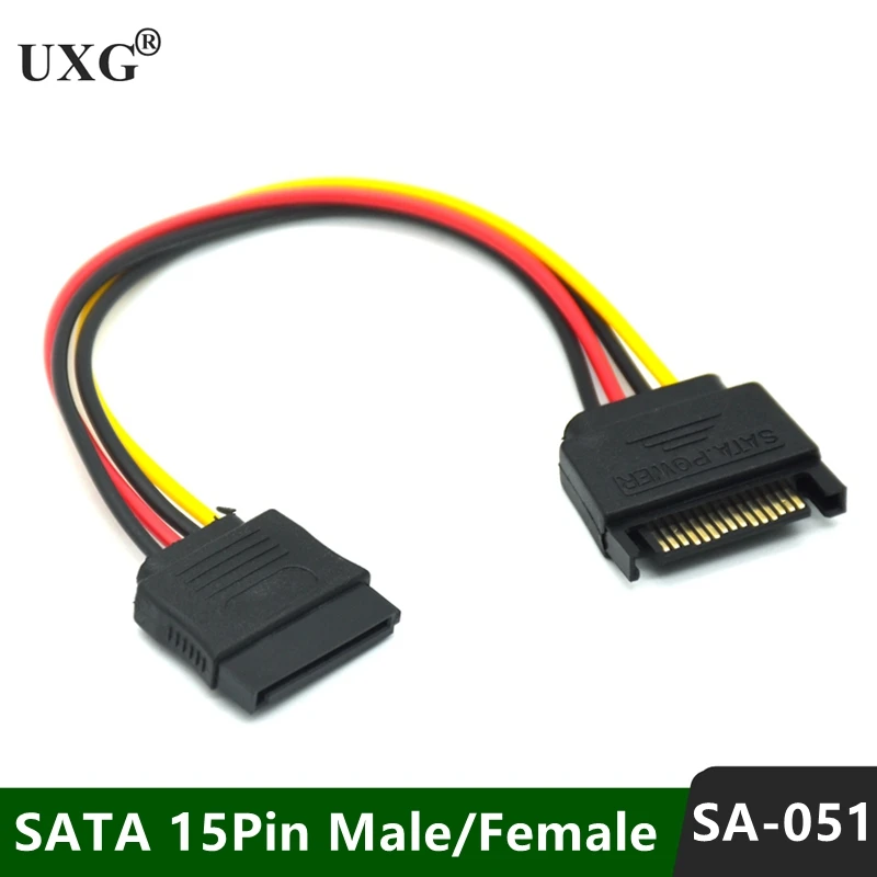 SATA 2 15pin Мужской к женскому линия последовательной передачи данных Мощность line M F