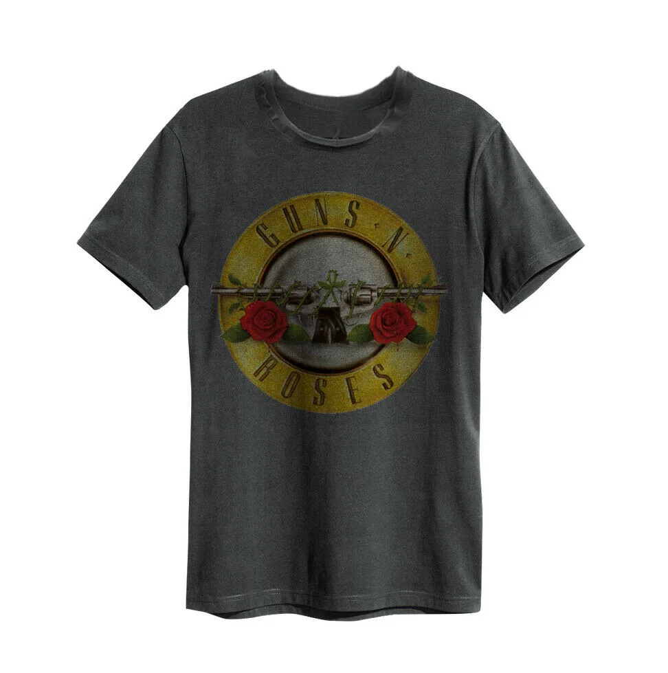Футболка с надписью Guns N Roses bullet Усиленная одежда в стиле ретро Дышащая для отдыха