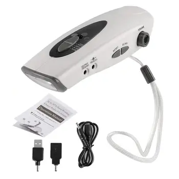 

Portable Solar Power Emergency Hand Cranked Dynamo with Single Radio and Phone Charger Outdoor Survival 3 LED Flashlight Torch