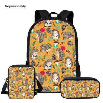 

Nopersonlity Cute Floral Hedgehog Print Kids School Bag Sets Elementary Primary Boys Girls Schoolbag Children Bookbags Mochila