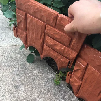 

6pcs Flower Patio Vegetables Outdoor Courtyard Foldable Lawn Edge Simulation Kindergarten Miniature Stone Brick Garden Fence