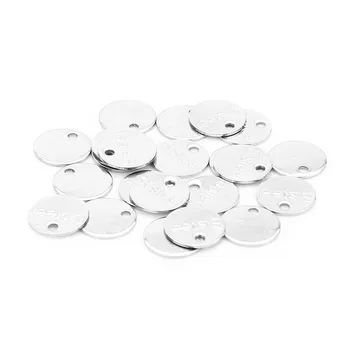 

100pcs/lot Stainless Steel S Steel Engraved Charm 8mm Round Word Tag Charm for DIY Bracelet Jewelry Making Materials