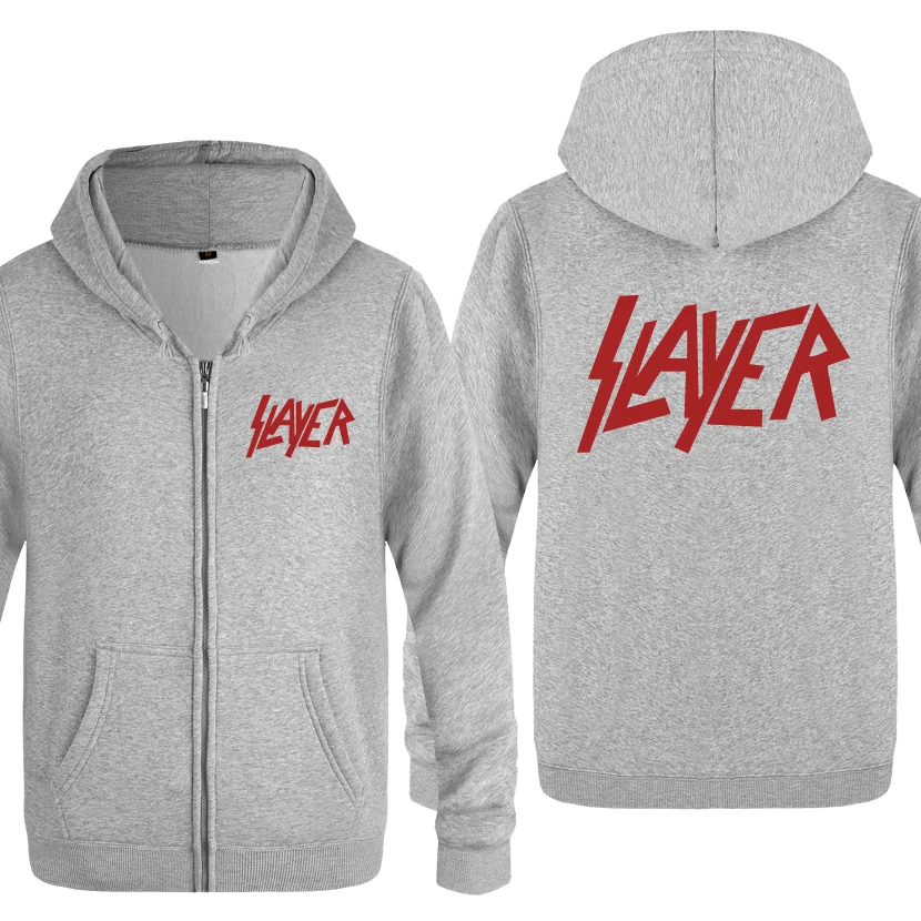 Slayer Рок Группа толстовки мужские мужские s молния с капюшоном флис толстовки кардиганы