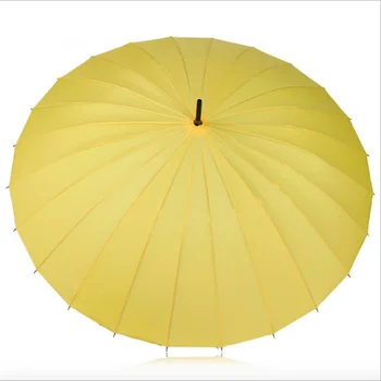 

24 Rib Firm Solid Umbrella Windproof Paraguas Women Rain Parapluie Large Outdoor Umbrella Manual Big Parasol