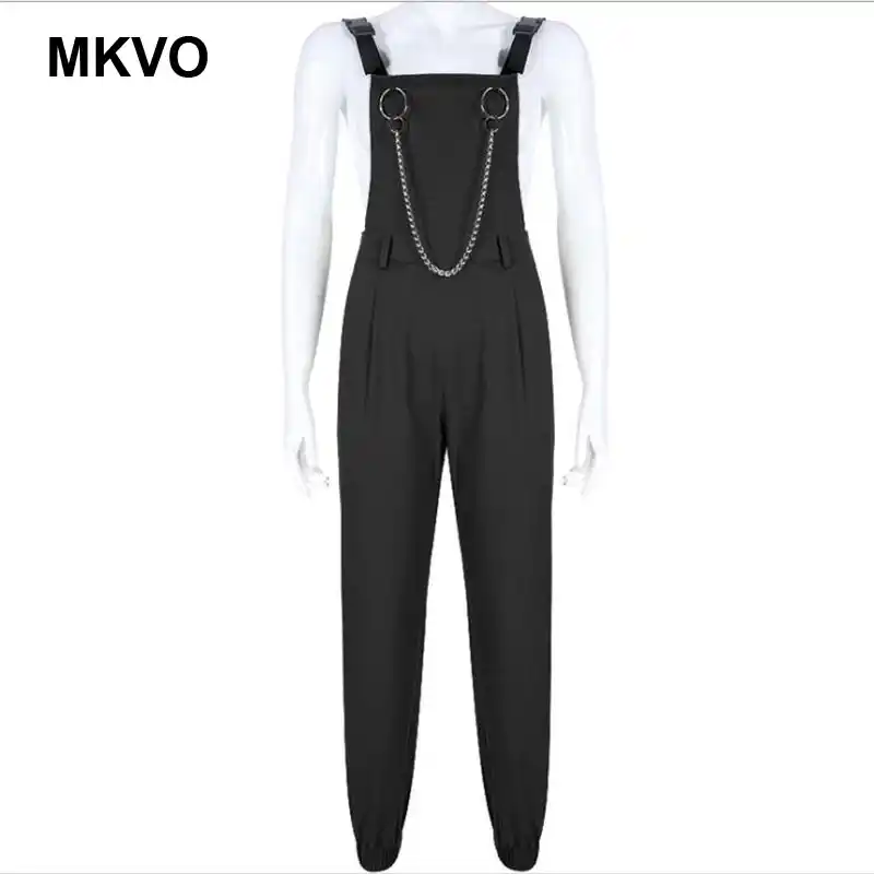 high waist buckle jumpsuit