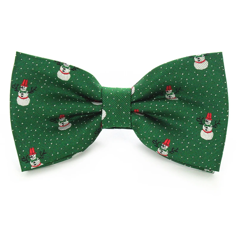 Mens Christmas Bow Ties Snowflake Christmas Tree Pattern Silk