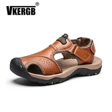 Мужские сандалии; сезон лето; Высококачественная Брендовая обувь; пляжные мужские сандалии; ажурная дышащая обувь в рыбацком стиле; модная дышащая обувь; VKERGB