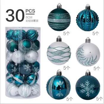 

30 Pcs Transparent 6cm Christmas Balls, Plastic Ball Ornaments, Christmas Decorations for Home, Christmas Tree Pendant 2021