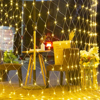 

3x2M/6x4M LED Net Mesh Fairy String Light Garland Window Curtain Christmas Tree Fairy Light Wedding Party Decoration Light