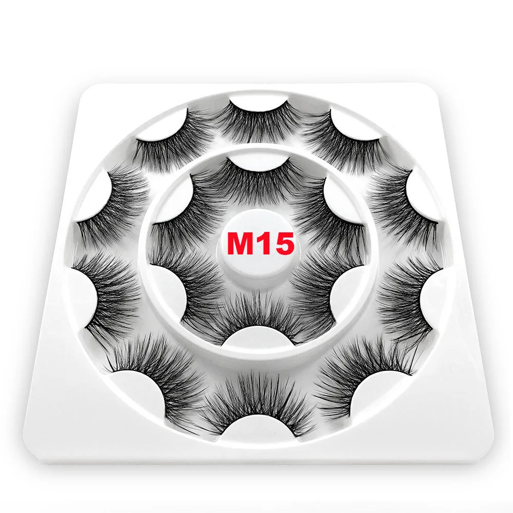 M15 8 пар/компл. 3D норковые ресницы волос модные драматического длинного Wispies пушистые ресницы можно подрезать удлинитель инструмент для макияжа глаз - Цвет: M15