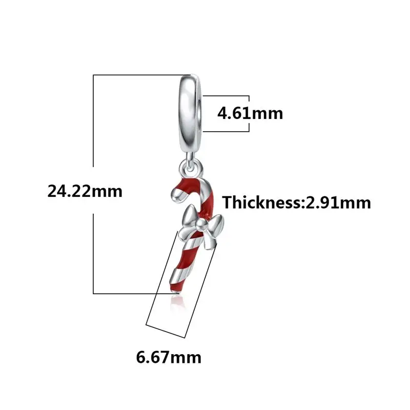 DALARAN, рождественские трости, 925 пробы, серебряные подвески, Подвески, подходят к оригиналу Pandora, очаровательный браслет, ювелирное изделие для женщин