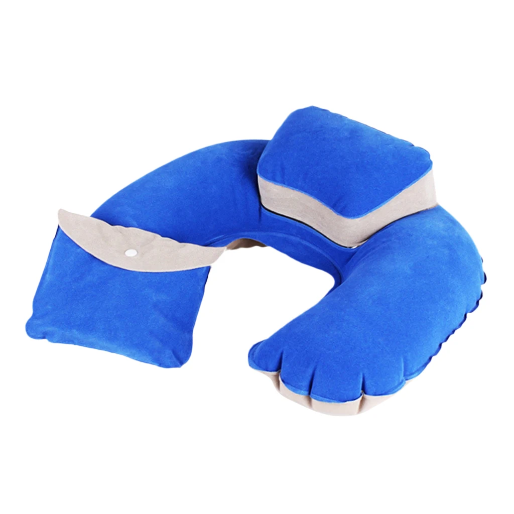 Travel Plane Inflatable U Shape Pillow Comfortable Neck Head Rest Air Soft Cushion Camp Sleeping Gears for Camping Hiking