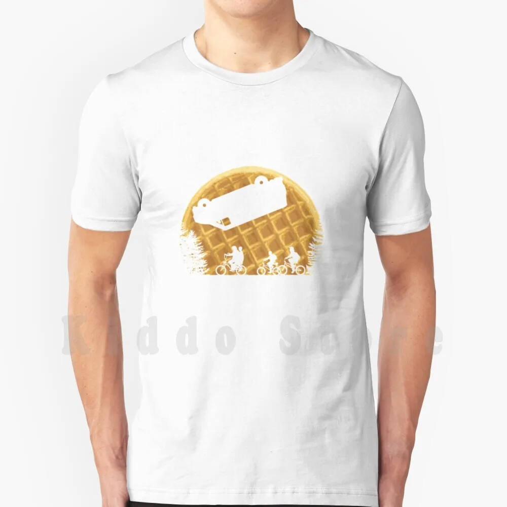 thumbnail image 1 of Camiseta Stranger Moon de algodón para hombre, camiseta con estampado DIY, genial, años 80, Moon Waffles, Netflix, Hawkins, Upside Down, Eleven, Demogorgon, Things, años 80, 1 of 5