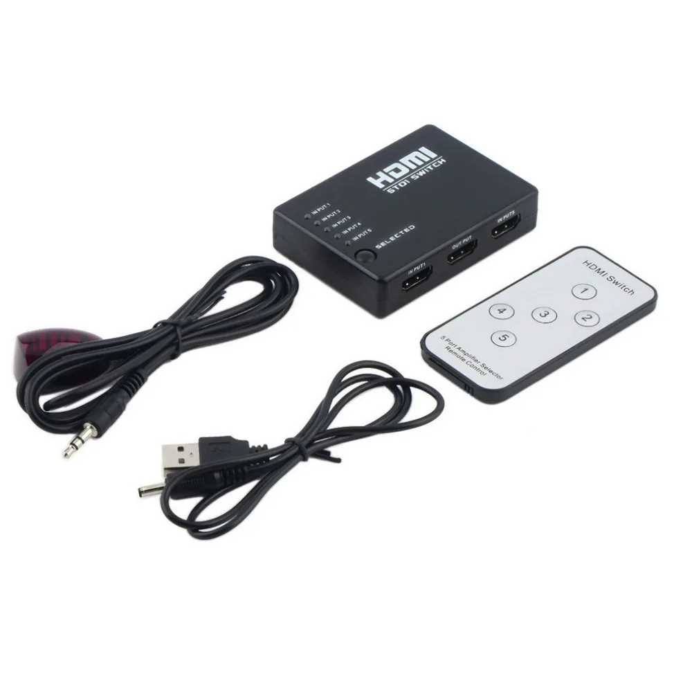 Мини 10%-85% RH 2,5 Гбит/с/250 МГц ИК-пульт 5 портов HDMI переключатель 5-в-1 5*1 Коммутатор HDMI сплиттер HDMI порт для HDTV 1080P Vedio
