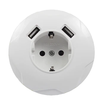 

2020 new wall electronic socket 5V2A eu standard power outlet with dual home usb plug charger power socket with usb C7