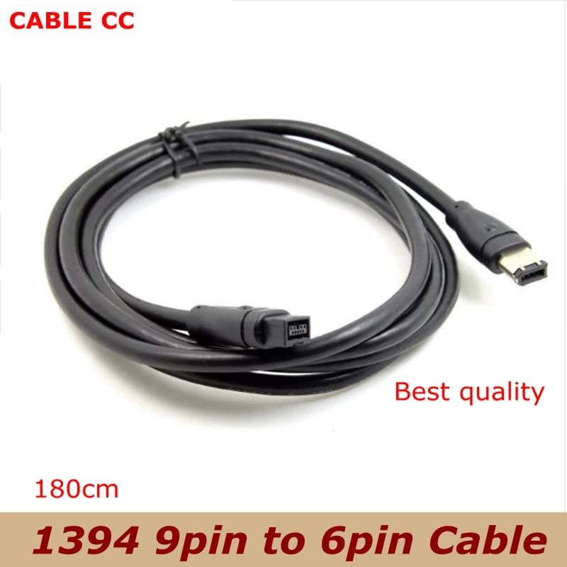 Cablecc FW-018-1.8M оптовая продажа 9 Pin to 6 male Beta Firewire 800 400 Кабель IEEE 1394B 1 8 м черный |