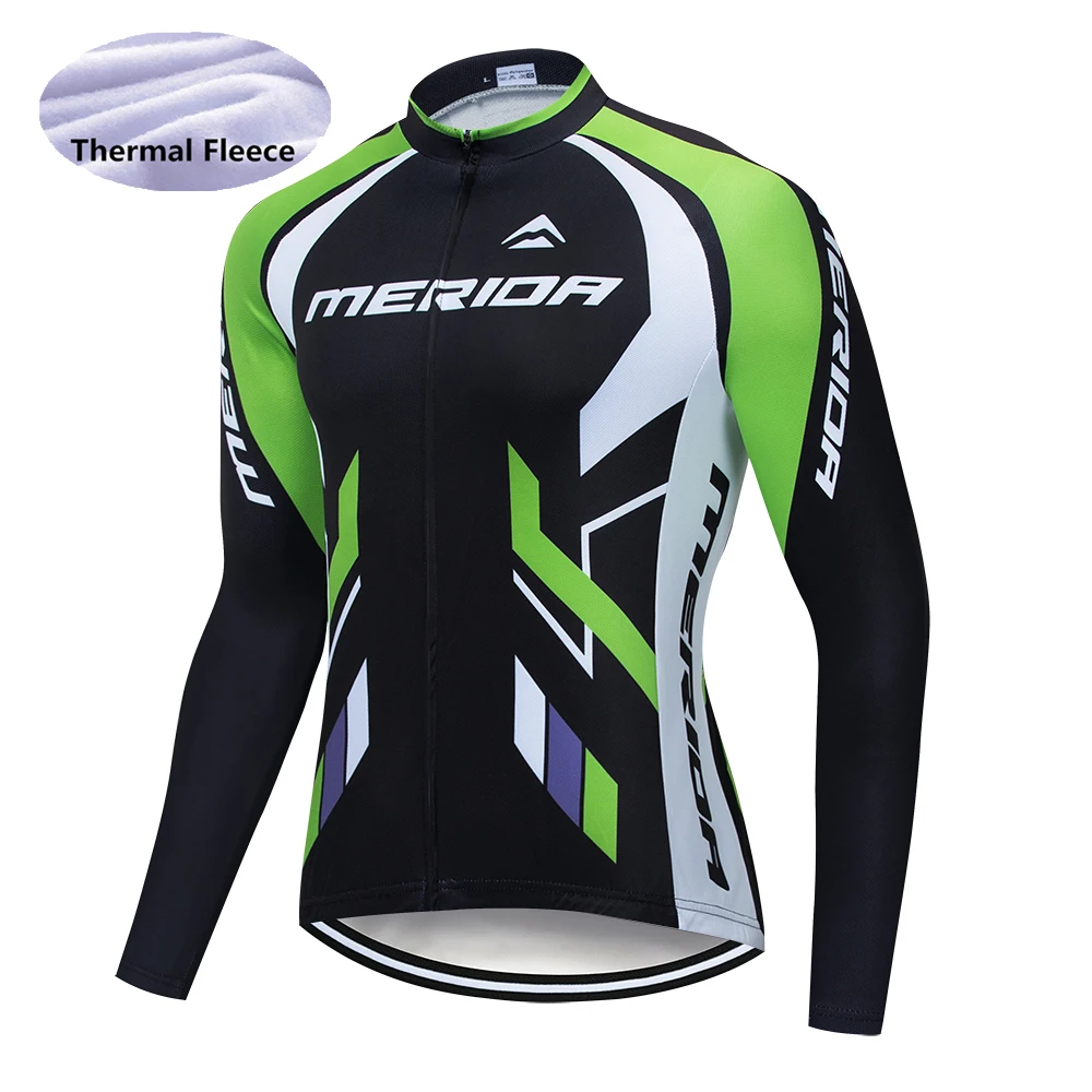 Fleece jersey Зимний теплый флисовый длинный комплект для велоспорта Ropa Roupa De Ciclismo Invierno MTB велосипедная Одежда для велоспорта - Цвет: Fleece jersey