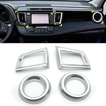 

Replacement Air Vent Outlet Decal Parts 4 pieces Chrome Cover Interior For Toyota RAV4 2013-18