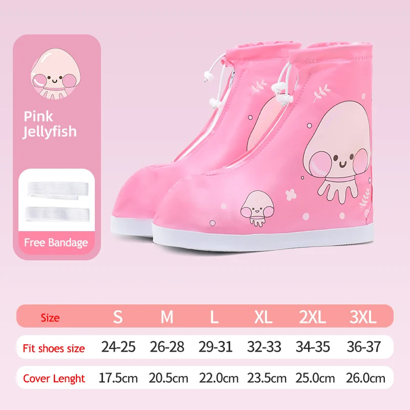 Children's Transparent waterproof boot sneakers covers shoe Baby School unisex anti-slip cover Shoes accessories new