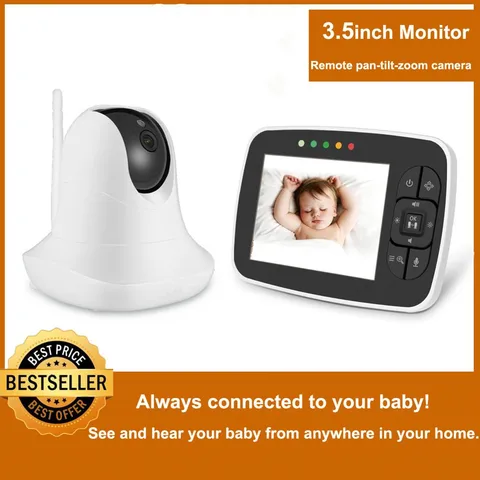 Monitor de Alta Resolução do Bebê Infravermelha sem Fio Monitor de Sono do Bebê com Câmera Monitor Visão Noturna Remota Pan-tilt-zoom 3.5 Mod. 89989