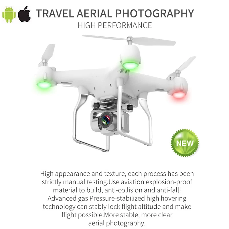 RC Drone Quadrocopter UAV with Camera 4K Profesional WIFI Wide-Angle Aerial Photography Ultra-Long Life Remote Control Toy