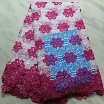 

African Lace Fabric 2019 High Quality Lace Pink Bridal Lace Fabric With Rhinestones Beaded Nigerian Tulle Mesh Lace Fabric