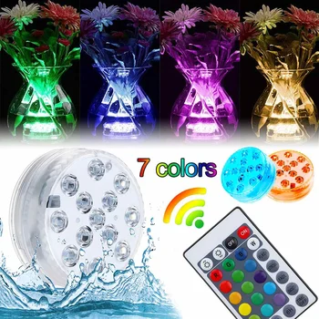 

RGB Submersible Led Light 13 Led Battery Operated Underwater Lamp Outdoor Vase Bowl Garden Party Decoration Remote Controlled