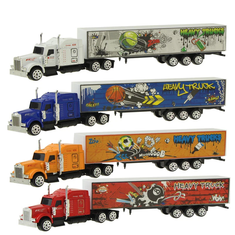 4 шт./компл. Многоцветный Сплав автомобиль контейнер грузовик, отлитый под давлением модельные игрушки, коллекционные игрушки для мальчиков детские подарки
