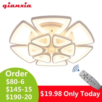 

Modern LED chandelier living room bedroom dining room ceiling white triangle chandelier lighting with remote control