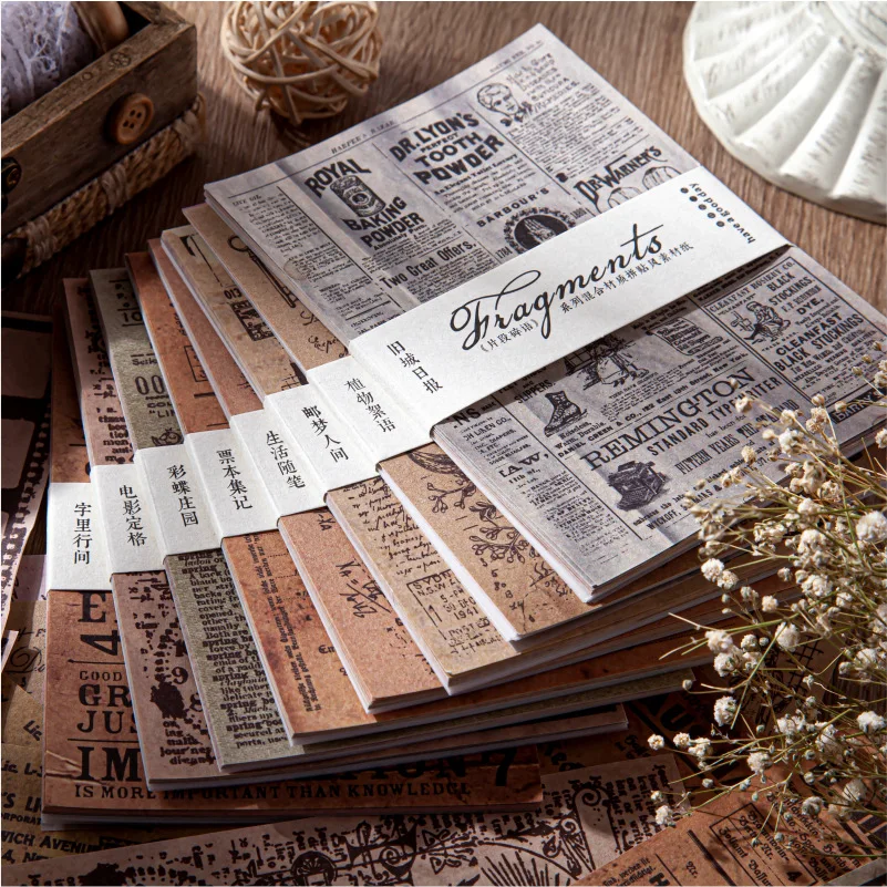 

20set/lot Memo Pads Sticky Notes Fragments and Fragments Series Junk Journal Paper diary Scrapbooking Stickers Office School
