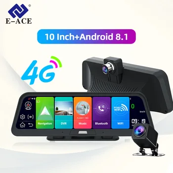 

ACCEO Car Dvr Camera 4G 10 Inch Android 8.1 GPS Navigation FHD 1080P Auto Camera Video Recorder ADAS Remote Monitor Dash Cam