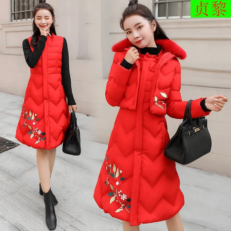 

Fashion Set Cotton-padded Clothes Women's Mid-length 2018 Winter New Style Korean-style Thick Warm down Jacket Cotton-padded Clo