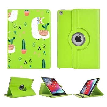 

360° Rotatable Leather Back For iPad Air 1 2 Cases Cartoon Alpaca Protective Covers Funda iPad 7th Generation Case Mini 5 Coque