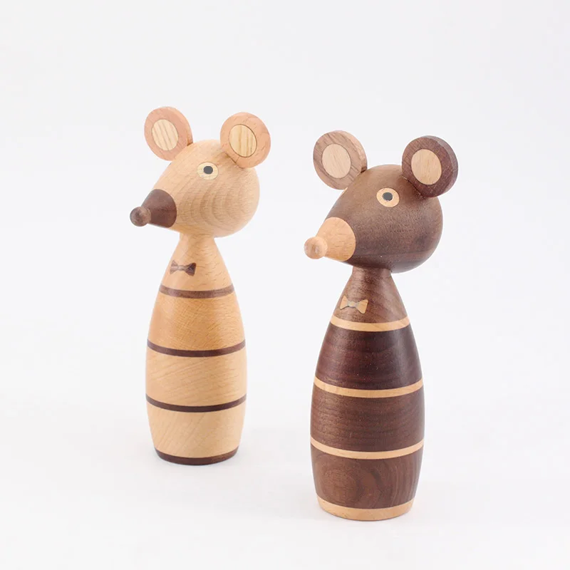 Online Holz ornamente paar maus kreative hause dekoration veranda puppet kaffee shop dekorative kunst und handwerk geschenk