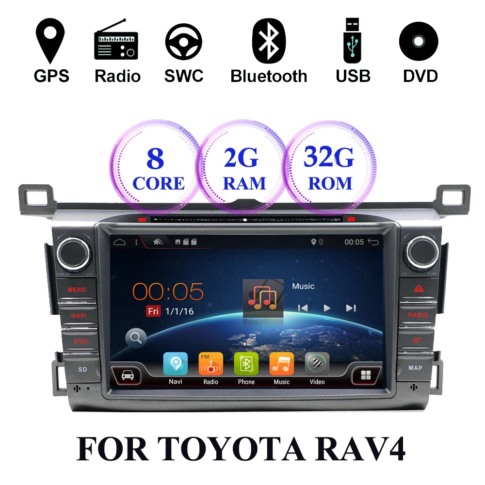 

Octa Core 2 din car radio GPS Android 9.0 Car DVD Player For Toyota RAV4 RAV 4 2013 2014 2015 2016 with BT wifi RDS autoradio