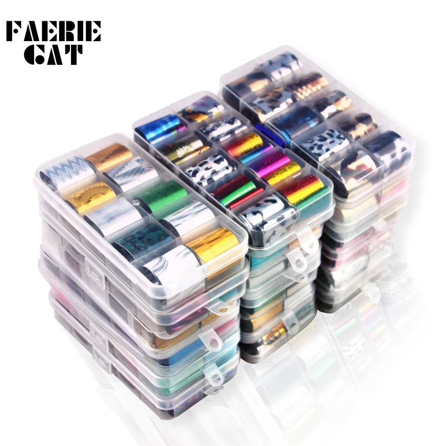 Charm Nail Stickers Decals Wraps Foils Transfer-Foil Adhesive Nail-Art-Decorations Polish