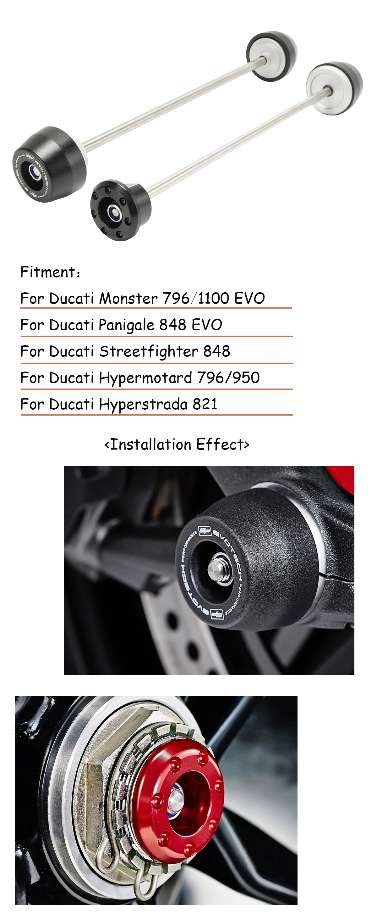 For Ducati Monster796 1100 Evo Streetfighter848 Hypermotard 950 796 Hyperstrada 1 Front Rear Axle Sliders Wheel Protection Falling Protection Aliexpress