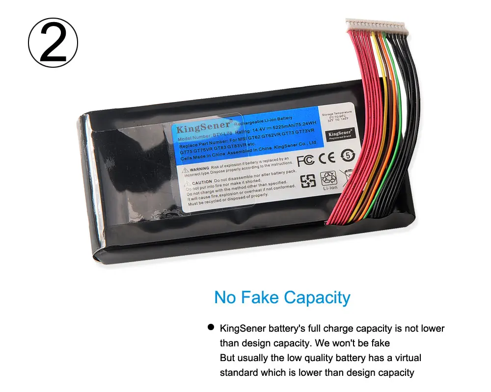 Bateria do Portátil para Msi Gt62 Gt62vr Gt80 Gt80s Gt73 Gt73vr Gt83 Gt83vr Gt75 Gt75vr Ms1812 Ms-1814 5225mah Novo Kingsener-bty-l78 - Imagem 2