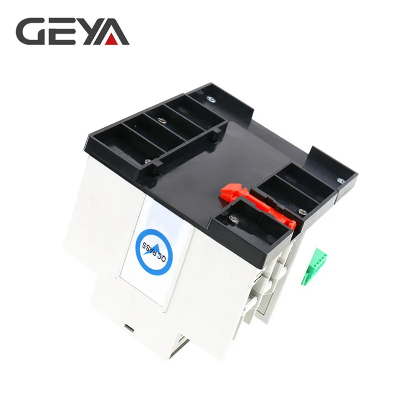 GEYA Din Rail ATS 110V 220V 3P 63A 100A ATSE двойной Мощность автоматического включения резерва 50/60Hz ПК Класс автоматический или ручной выбор