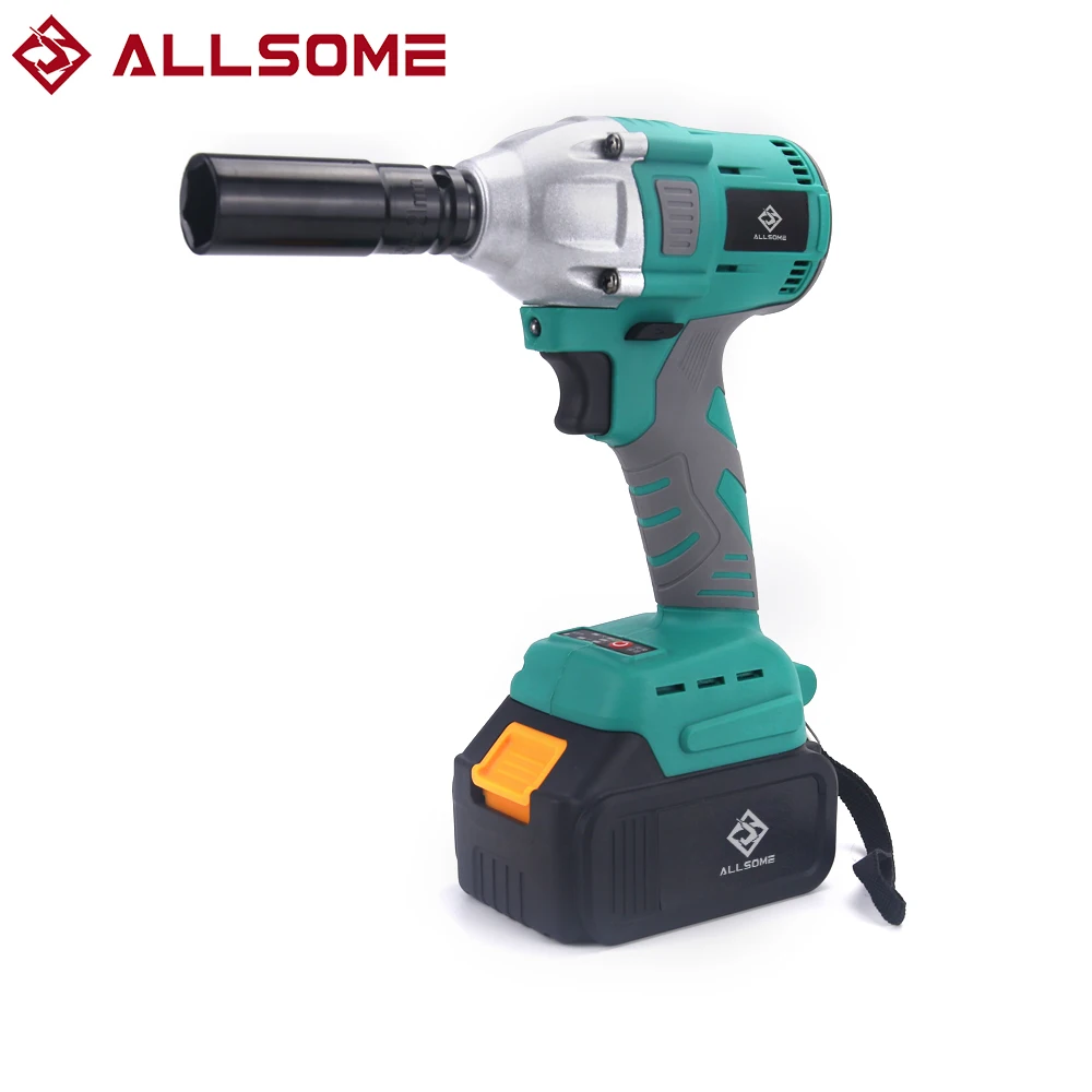 Беспроводной ударный гайковерт ALLSOME, бесщеточный, 21 в, с регулируемой скоростью, 1/2 дюйма